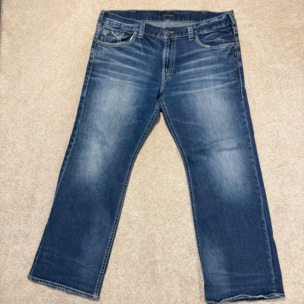 Silver Jeans Co Zac Jeans Mens 40x32 Blue Relaxed Straight